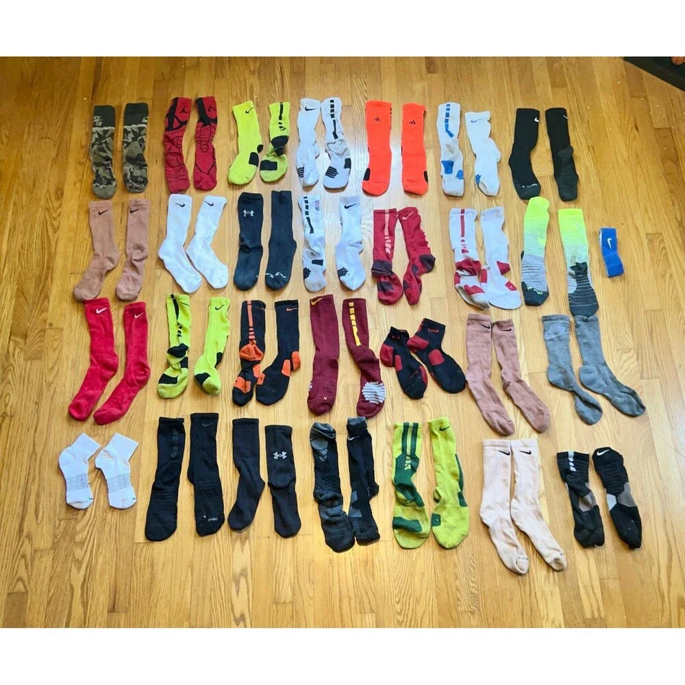 Huge Mens Nike Elite, Dri Fit, Under Armour, Adidas, Bombas Socks Headband Lot